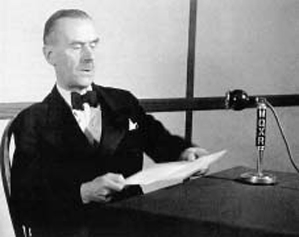 Thomas Mann in the Studio of an American Radio Station (c. 1940)